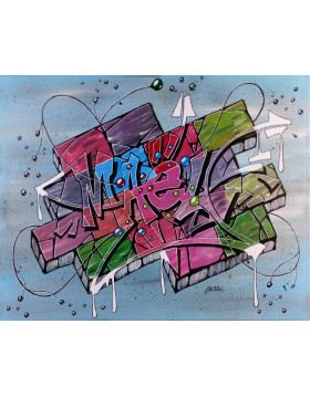 TABLEAU Graffiti avec le prénom "Maël"
